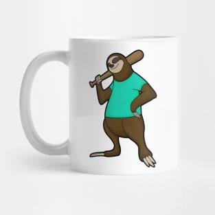 Sloth at Baseball with Baseball bat Mug